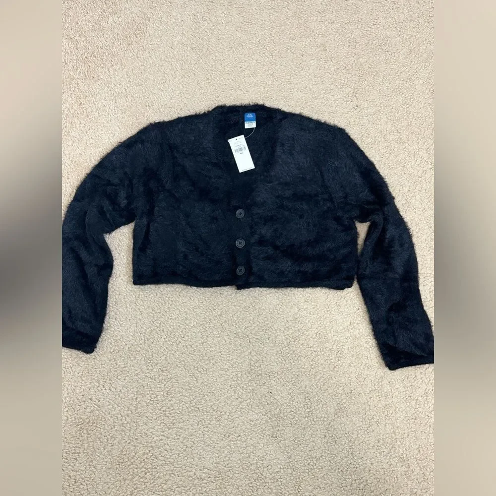 NWT Old Navy Cropped V-Neck Eyelash Cardigan Sweater for Girls Sz S/6-7